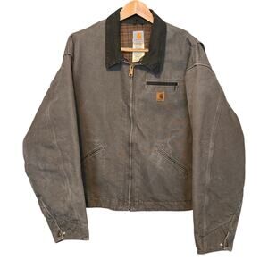 Carhartt J97 Detroit Jacket Mens Size 5XL Gravel Grey Plaid Blanket Lined Rugged